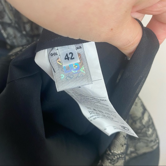 Dolce & Gabbana D&G Black and Nude Lace Panel Bow  Dress - Picture 5 of 8